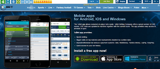 Bahisçi 1xbet'in mobil versiyonu